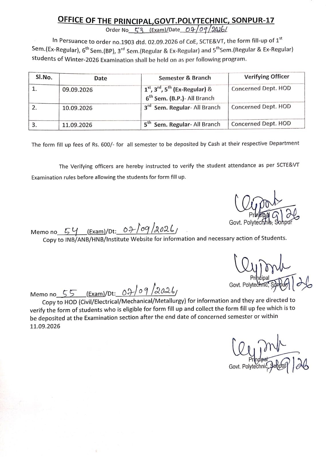 Student Notice